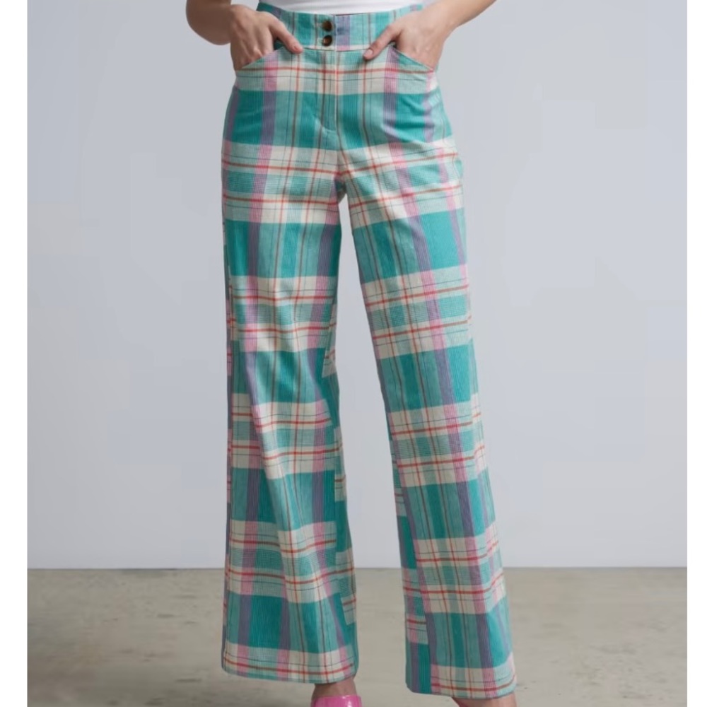 New York & Company plaid wide-legged pants
